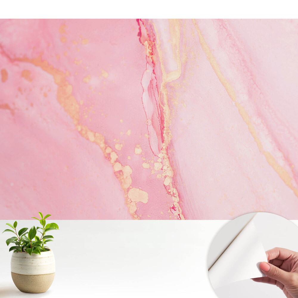 Tapety na stenu samolepiace Jemné ružové škvrny so žltými akcentmi