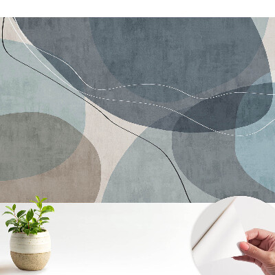 Tapeta s abstraktnými tvarmi vytvárajúca pokojnú atmosféru