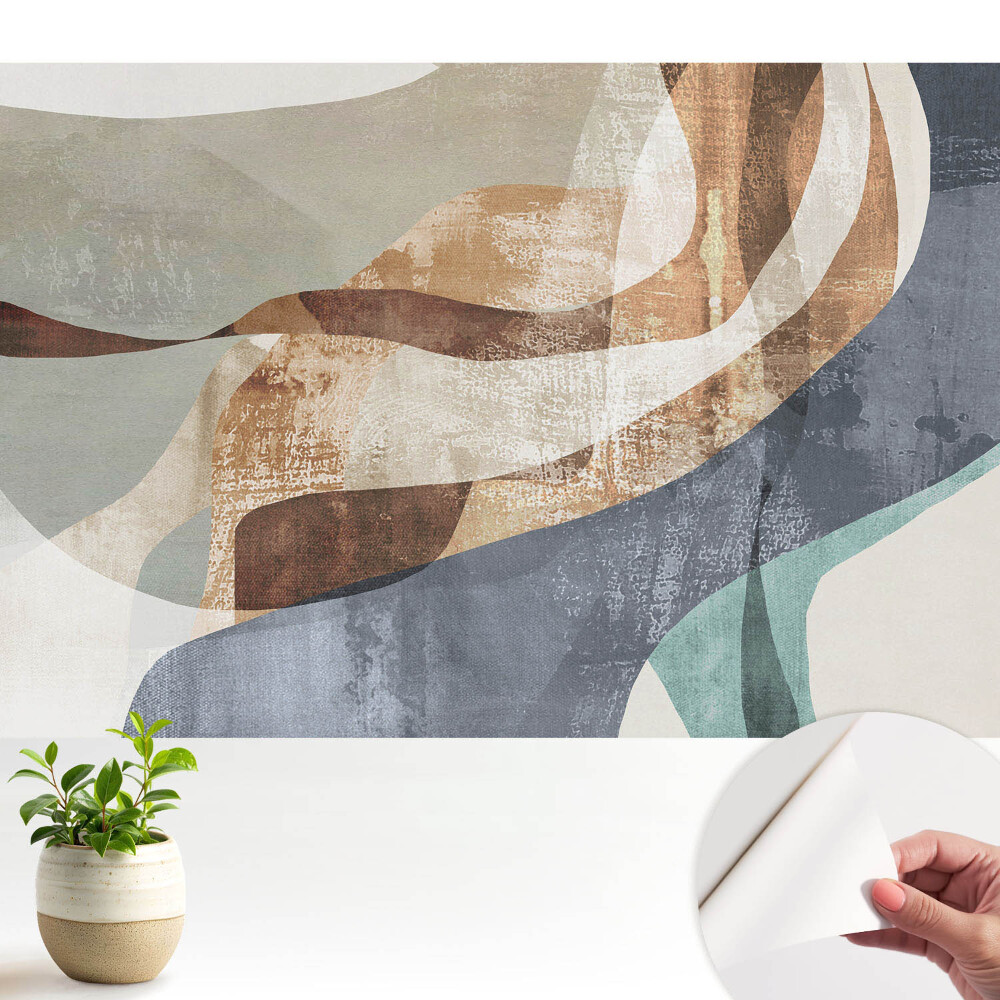 Tapety na stenu samolepiace Farebné, vlnité abstraktné tvary