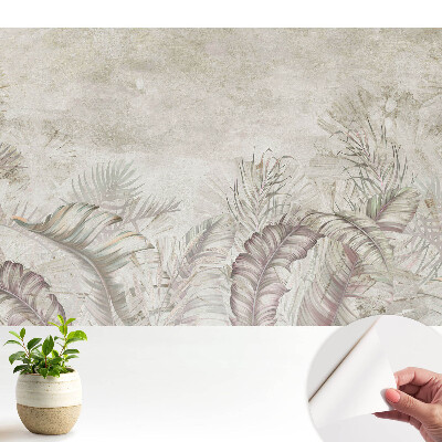 Tapeta do obývačky s jemnou pastelovou vegetáciou