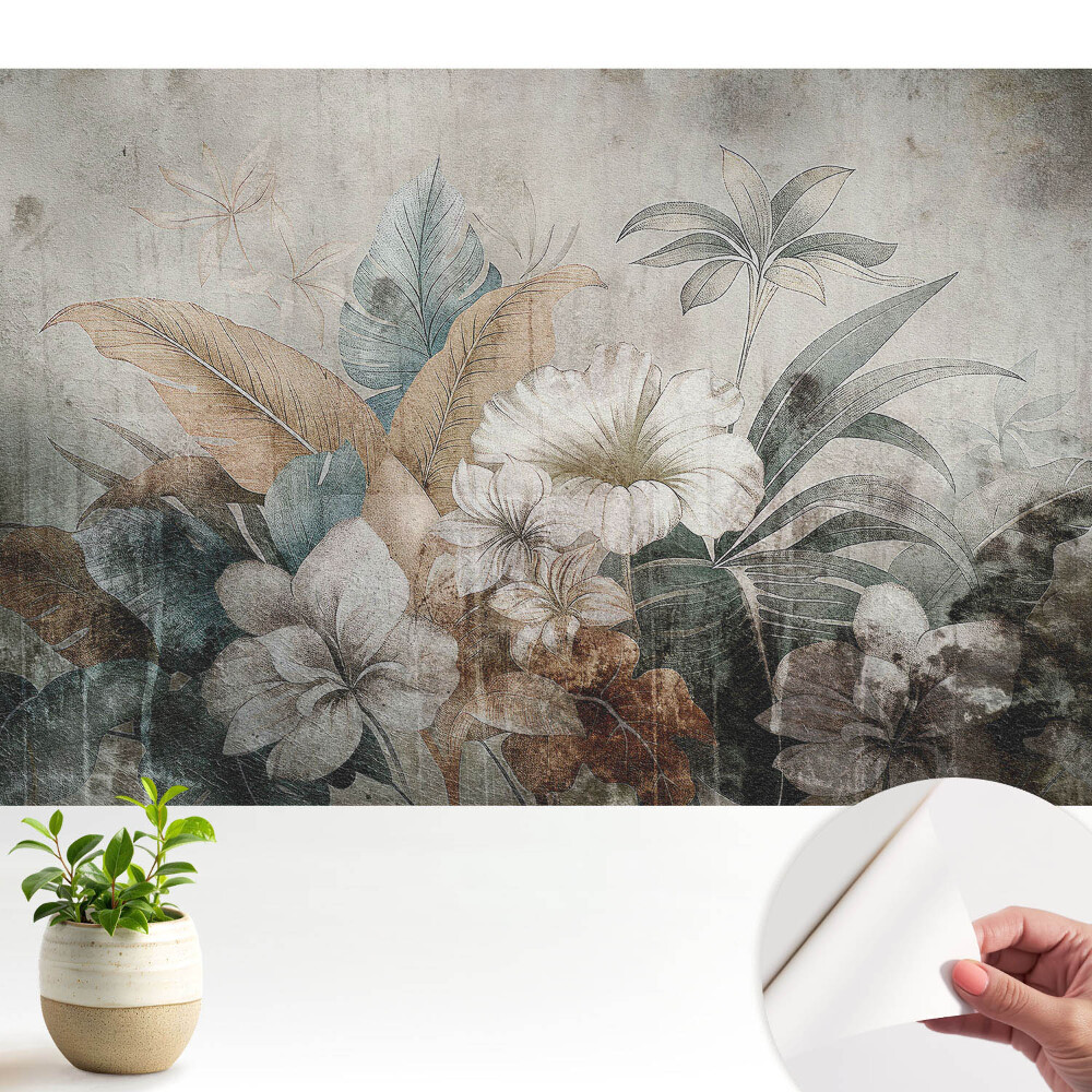 Tapeta do obývačky Rustikálny kvetinový aranžmán snov