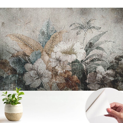 Tapeta do obývačky s rustikálnym kvetinovým aranžmánom