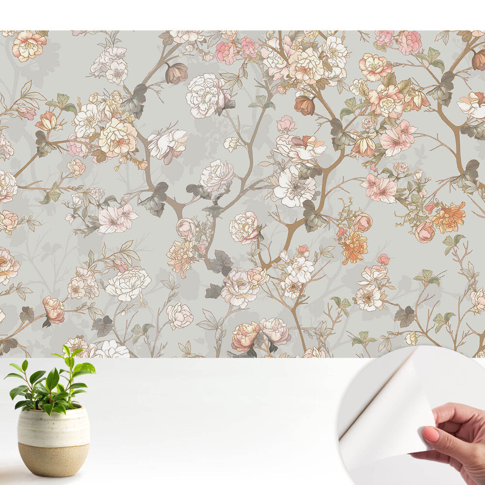 Tapety na stenu samolepiace Klasický pastelový kvetinový motív