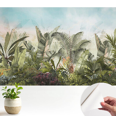 Tapeta s exotickou pastelovou atmosférou džungle