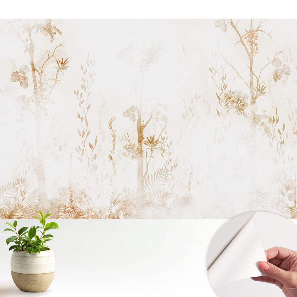 Luxusná tapeta Botanické motívy na svetlom pozadí