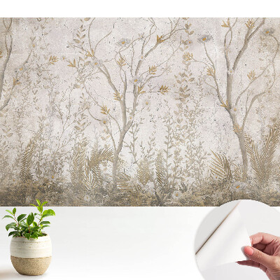 Tapeta Jemná grafika s krehkými rastlinami