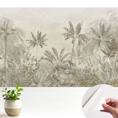 Luxusná tapeta s motívom exotických paliem v teplých odtieňoch