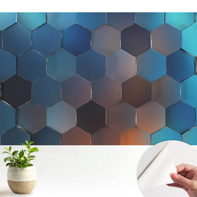 Tapeta Geometrické modré šesťuholníky