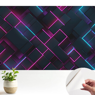 Tapeta Geometrické tvary s neónovým podsvietením
