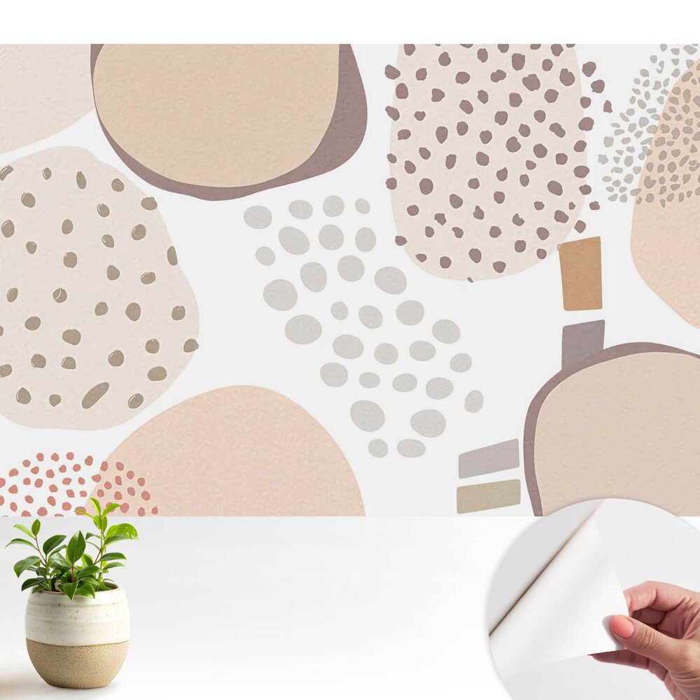 Tapeta Béžové ovocné bodky abstrakt