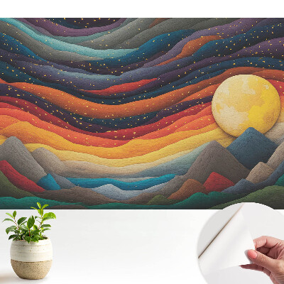 Tapeta Abstraktná horská krajina, kozmická noc