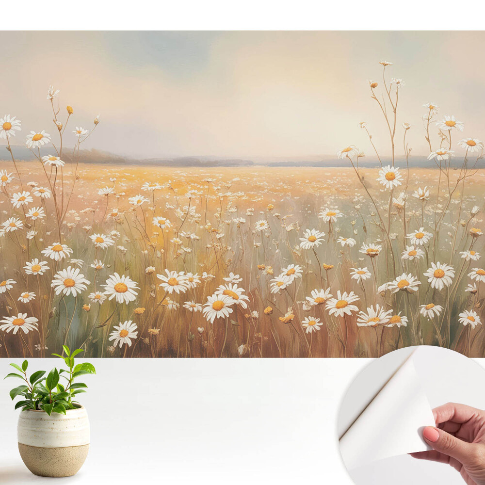 Tapeta do obývačky Lúka sedmokrások pastelové odtiene romantizmu