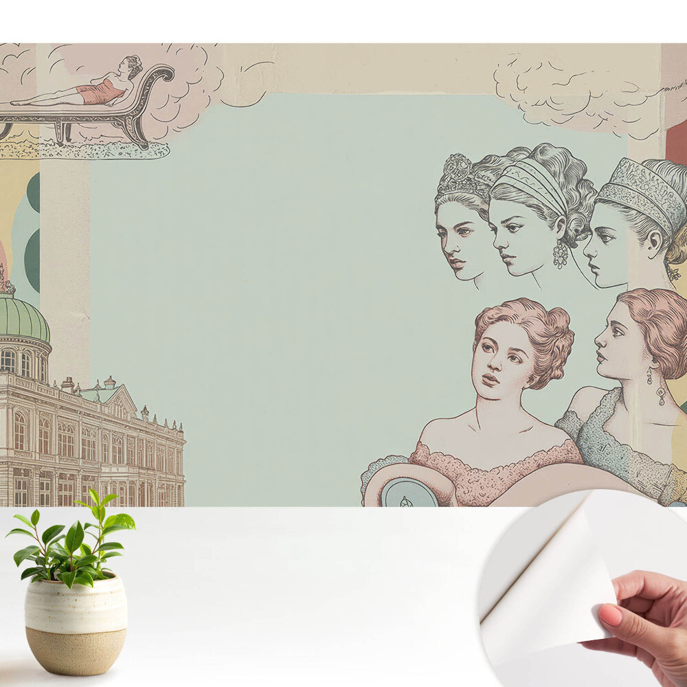 Tapety na stenu samolepiace Štýlová pastelová historická koláž