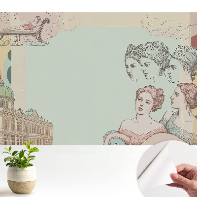 Tapety na stenu samolepiace Štýlová pastelová historická koláž