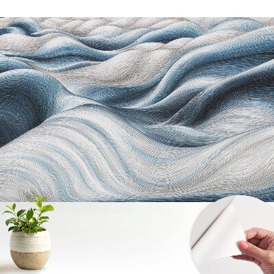 Tapeta do obývačky Vlnité jemné línie v odtieňoch modrej