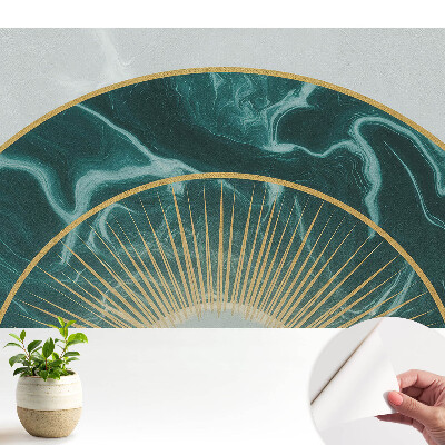 Luxusná tapeta Dekoratívny polkruh so zeleným mramorom