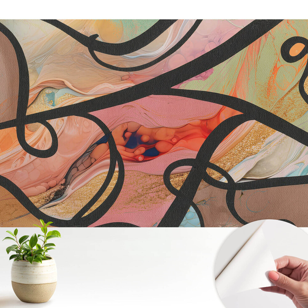 Tapety na stenu samolepiace Abstraktné vlny a kontrastné čiary