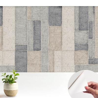 Tapety na stenu samolepiace Obdĺžniky v odtieňoch béžovej a sivej