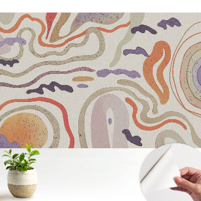 Tapeta s farebnými abstraktnými čiarami a tvarmi