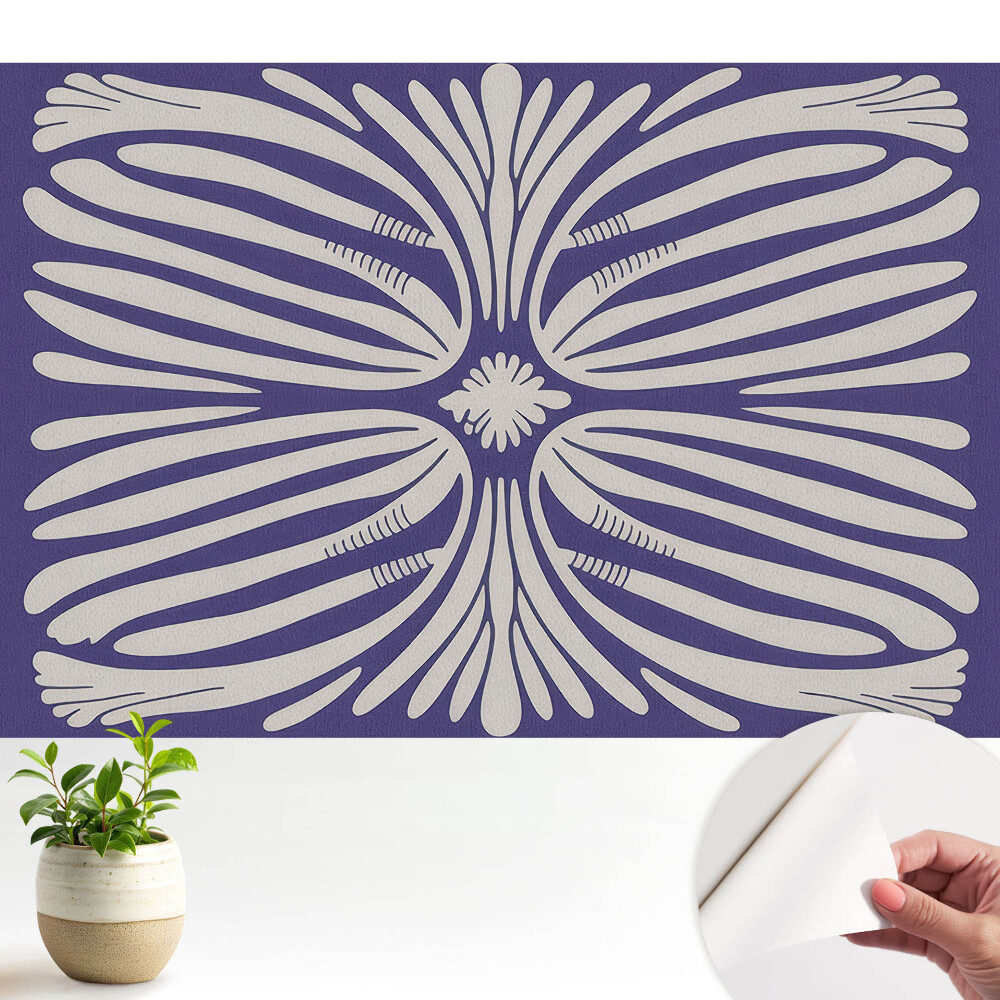 Luxusná tapeta Symetrické kvetinové motívy na fialovej