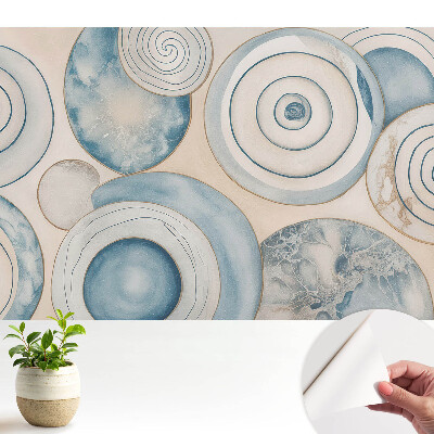 Tapeta do obývačky s motívom modrých špirál modernej abstrakcie