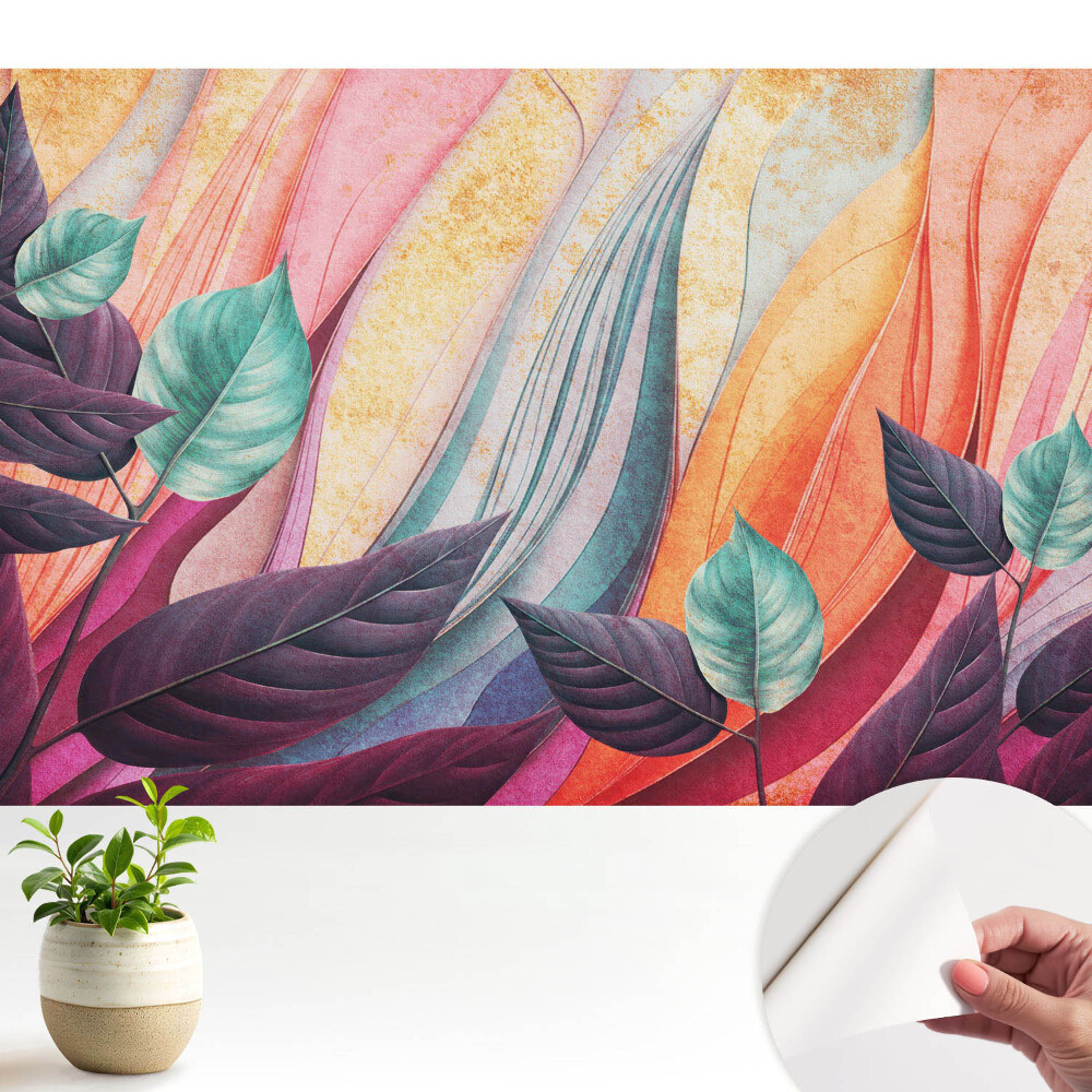 Tapety na stenu samolepiace Abstraktné pozadie s farebnými listami
