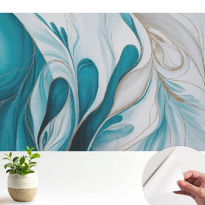 Luxusná tapeta Abstraktné modré tekuté tvary