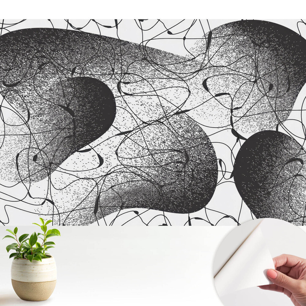 Luxusná tapeta Čierne čiary na bielom pozadí