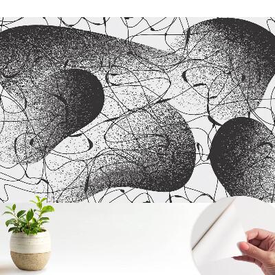 Luxusná tapeta s čiernymi čiarami na bielom pozadí