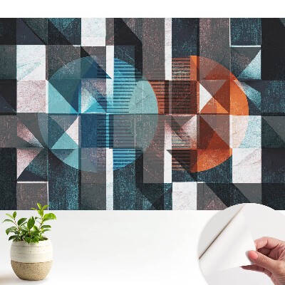 Tapeta na stenu samolepiaca s geometrickým vzorom v žiarivých farbách