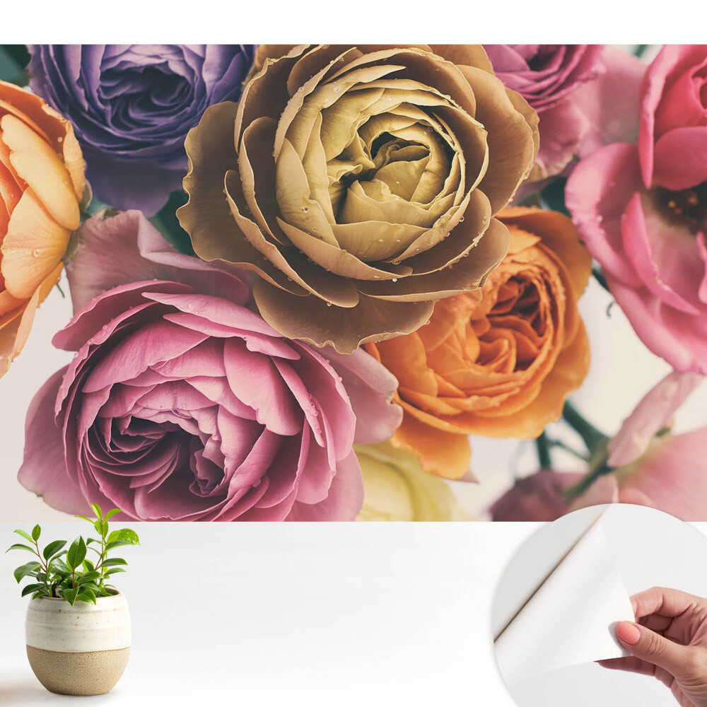 Tapeta do obývačky Kvety v prírodných farbách