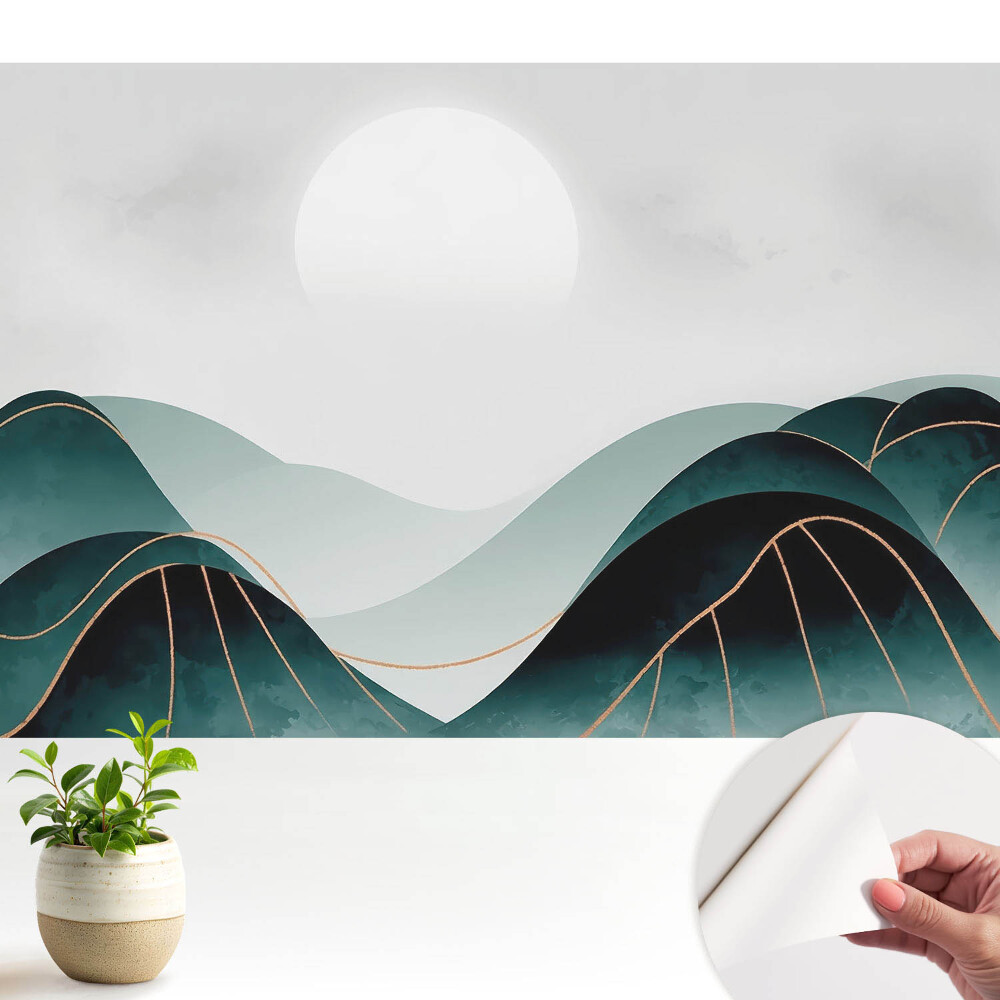 Tapeta Moderná krajina so zelenými kopcami.