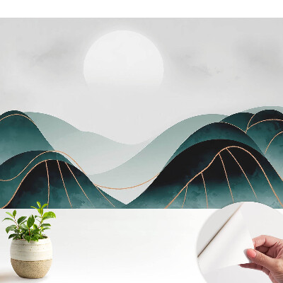 Tapeta Moderná krajina so zelenými kopcami.