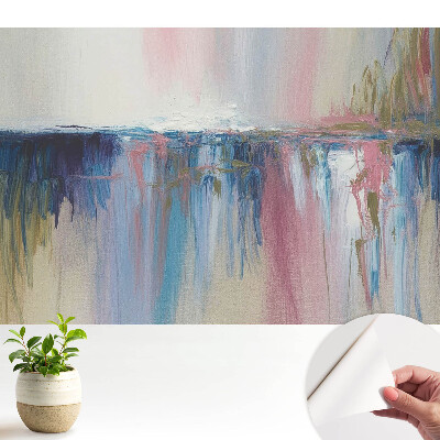 Tapeta do obývačky s abstraktným vzorom zmesy farieb a tvarov