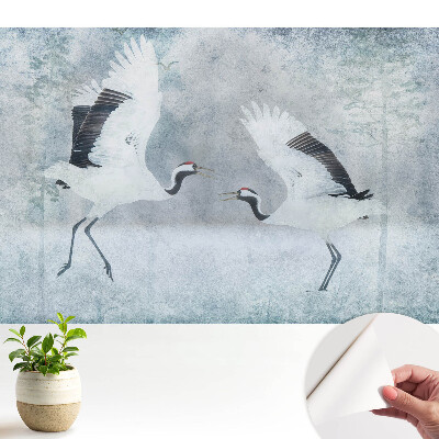 Tapety na stenu samolepiace Elegantné žeriavy v delikátnom prostredí