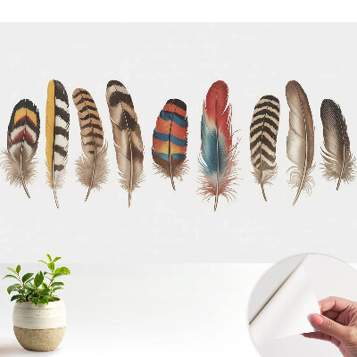 Tapeta na stenu samolepiaca s jedinečným boho vzorom a farebnými pierkami