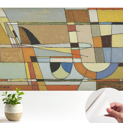 Tapeta do obývačky s abstraktnými geometrickými tvarmi