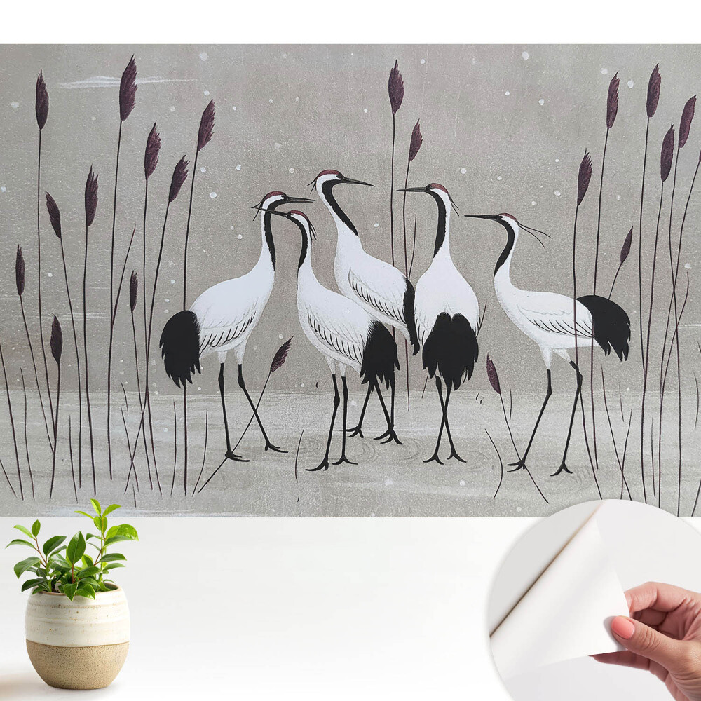 Tapeta do obývačky Žeriavy medzi trstinou