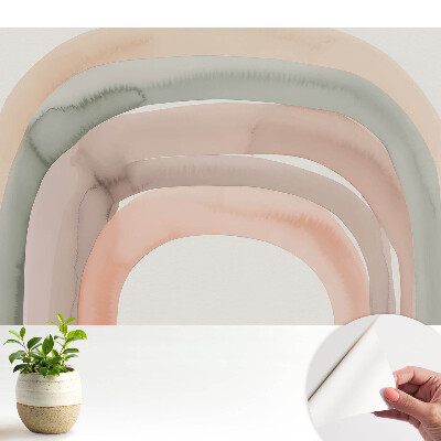 Tapeta do obývačky s pastelovými oblúkmi pre relaxačnú atmosféru a jemný vzhľad