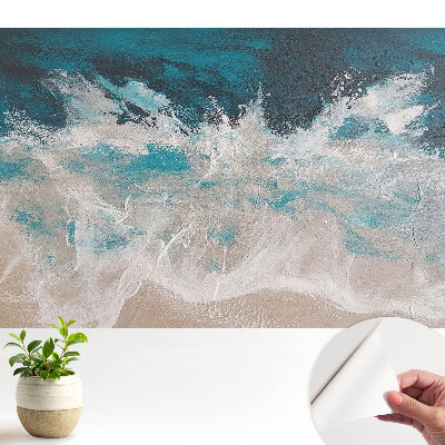 Luxusná tapeta s motívom abstrakcie morských vĺn vyjadrujúcej energiu a dynamiku