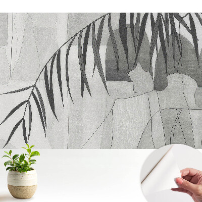 Tapeta so sivými geometrickými vzormi palmových listov