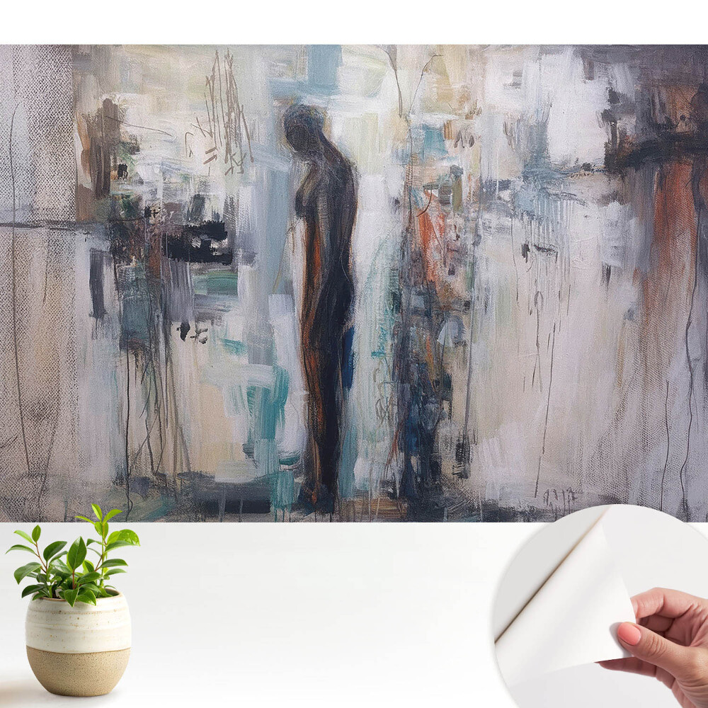 Tapeta do obývačky Abstraktná silueta v tlmených farbách