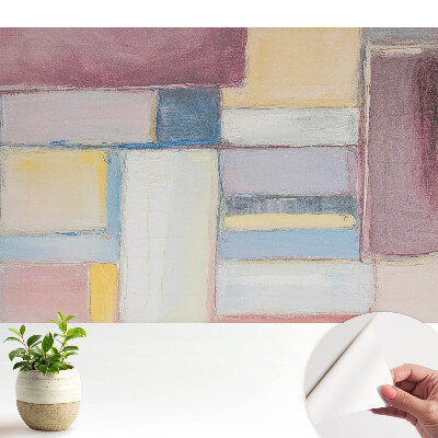 Samolepiaca tapeta na stenu s farebnými obdĺžnikmi v modernom dizajne