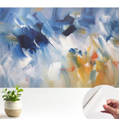 Tapeta do obývačky s abstraktným motívom farebných ťahov štetcom