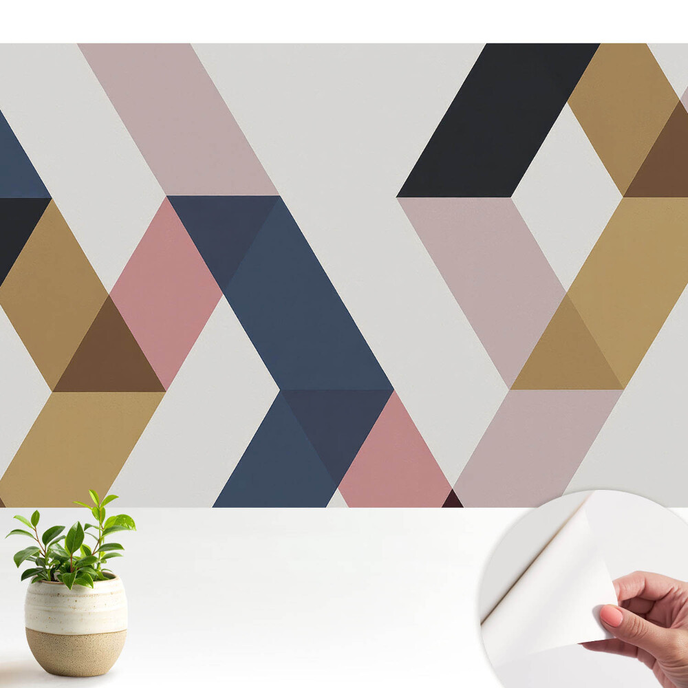 Tapeta Geometrické útvary v jemných pastelových farbách