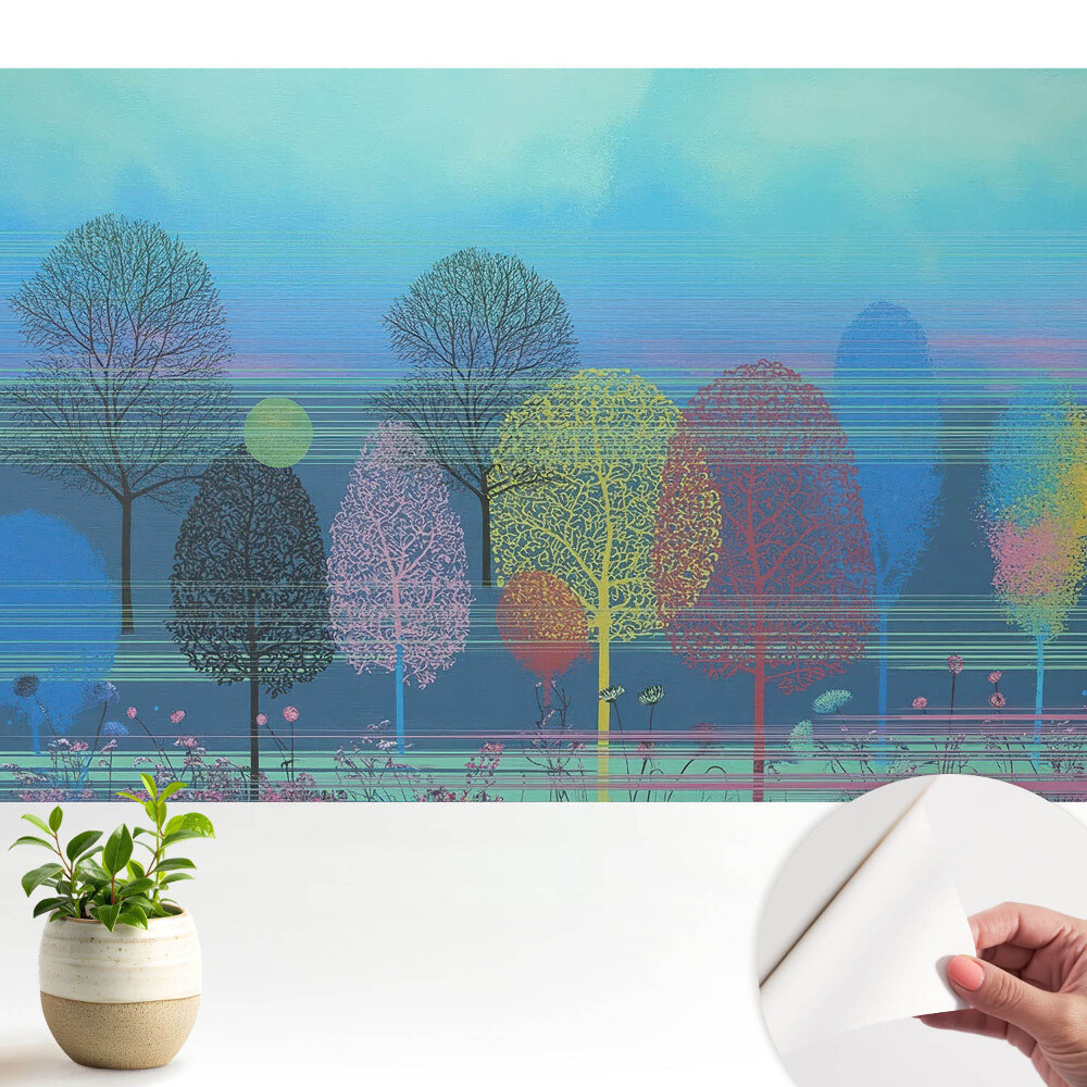 Tapety na stenu samolepiace Farebné stromy proti oblohe