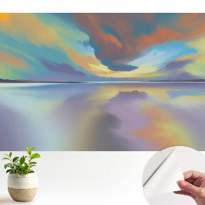 Luxusná tapeta s motívom odrazov vody vytvárajúcim harmonickú krajinu