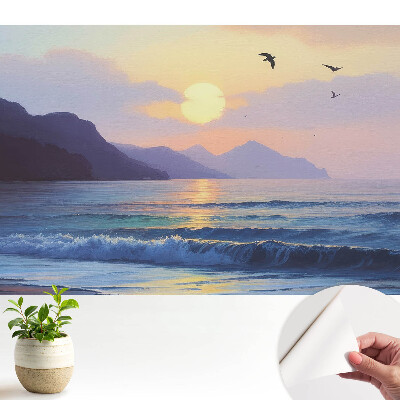 Tapeta do obývačky Západ slnka nad morom v klasickom štýle