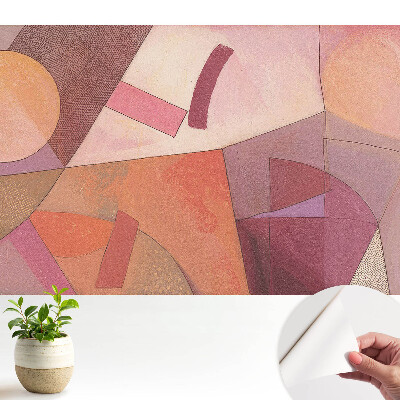 Luxusná tapeta s abstraktnými geometrickými tvarmi v teplých farbách