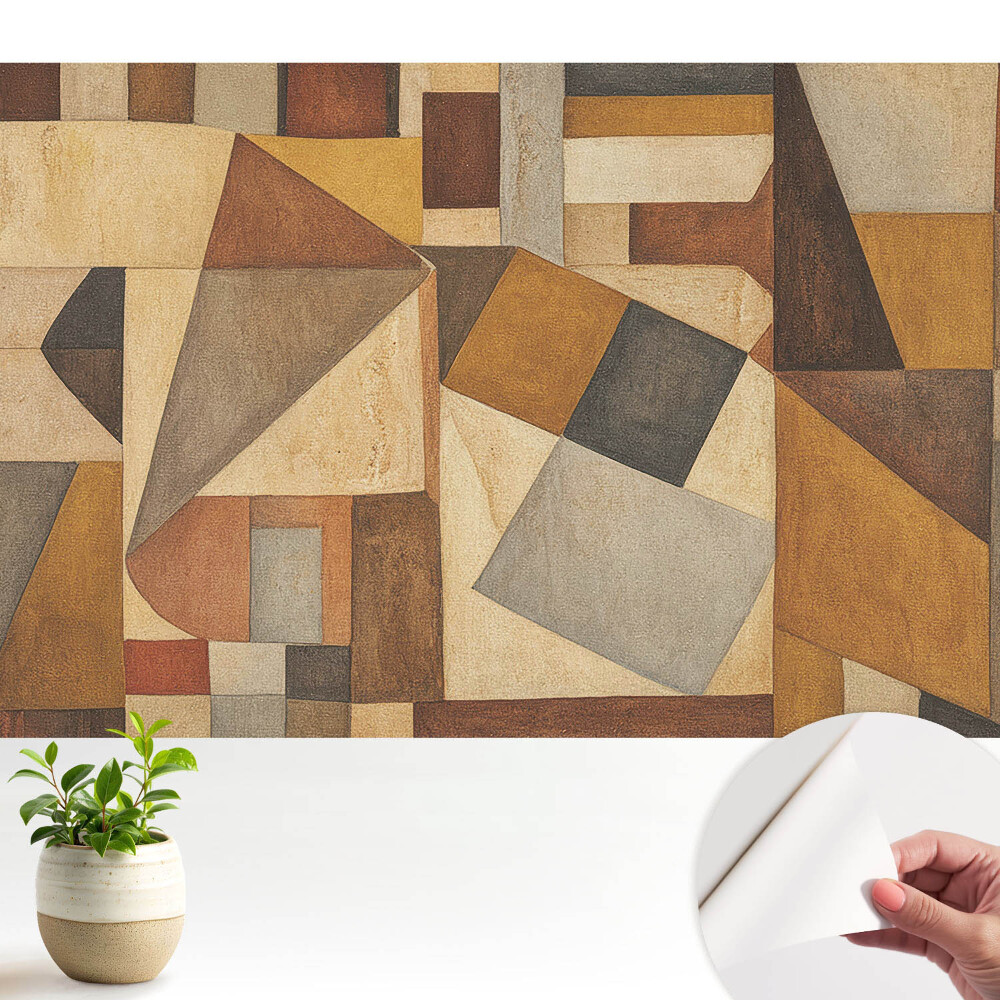 Tapeta do obývačky Geometrické tvary a teplé farby